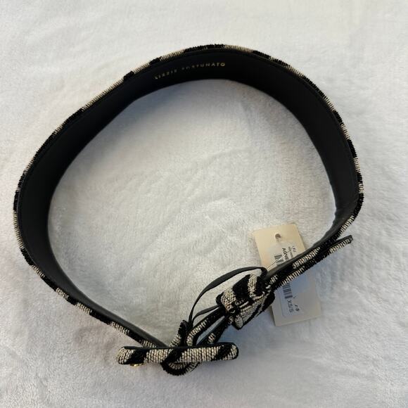 Lizzie Fortunato Agnes Zebra Chenille Belt Black Natural Size XS/S NWT $275 main image 8